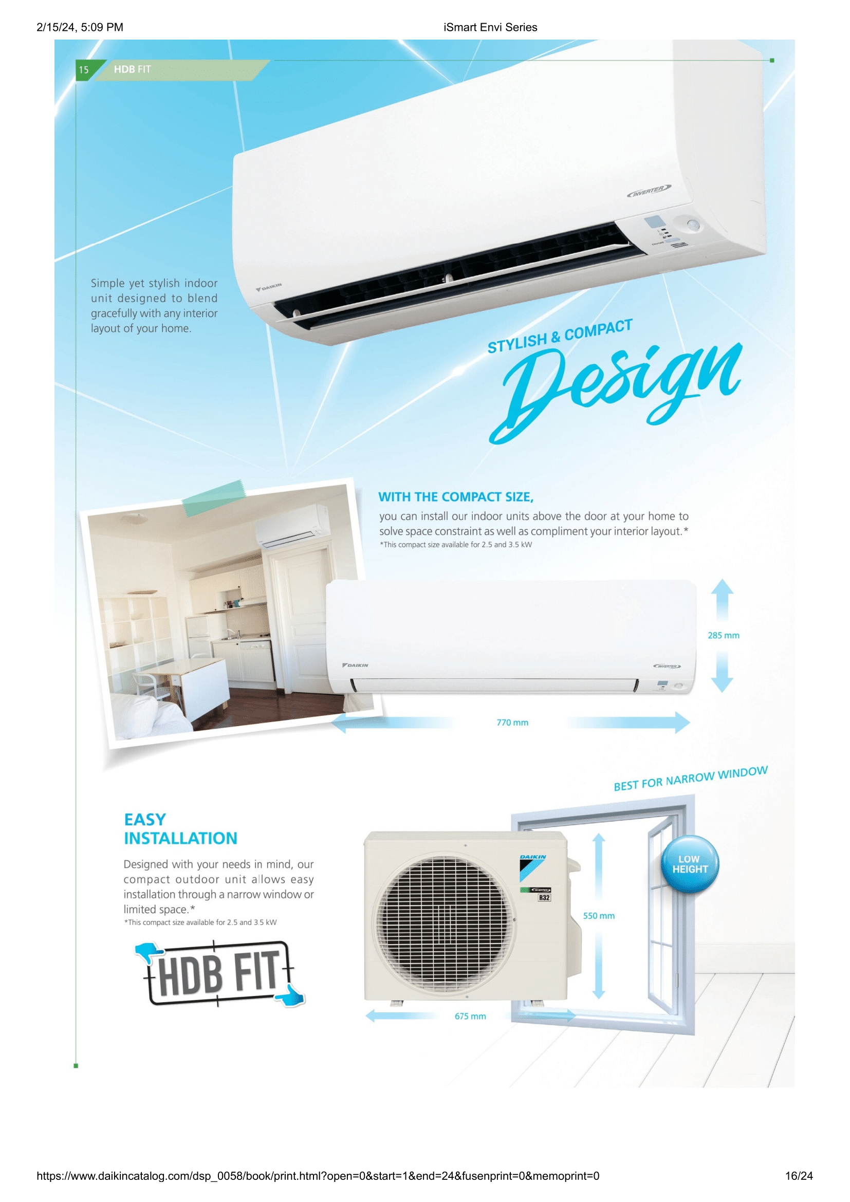 DAIKIN SYSTEM 1 iSMART ENVI SERIES R32 (INSTALLATION INCLUDED FREE UPGRADED MATERIALS) - Commercestar Engineering 