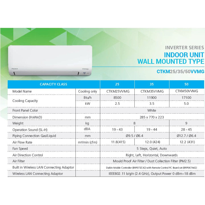 DAIKIN SYSTEM 3 ISMILE ECO SERIES R32 (INSTALLATION INCLUDED FREE UPGRADED MATERIALS) - Commercestar Engineering 