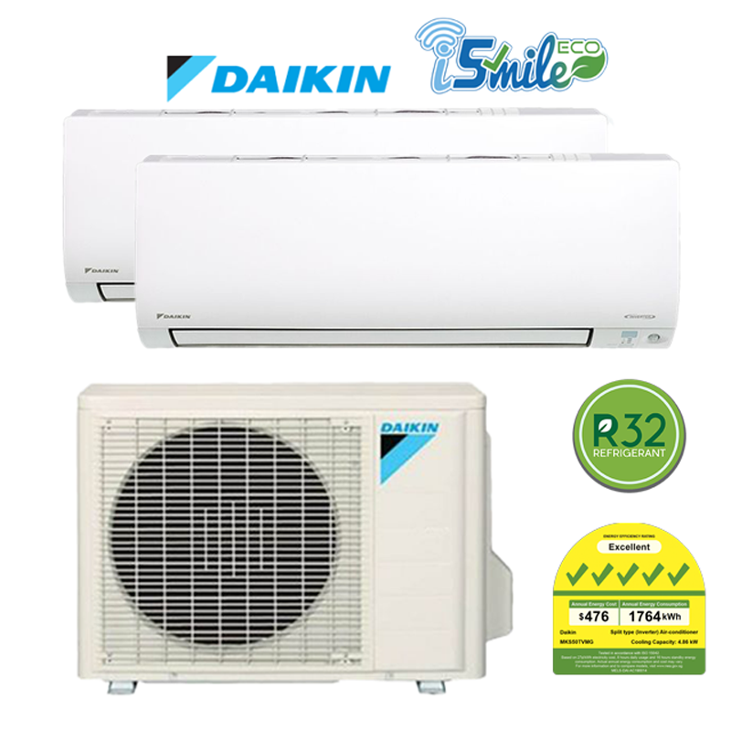 DAIKIN SYSTEM 2 ISMILE ECO SERIES R32 (INSTALLATION INCLUDED FREE UPGRADED MATERIALS) - Commercestar Engineering 