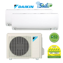 Load image into Gallery viewer, DAIKIN SYSTEM 2 ISMILE ECO SERIES R32 (INSTALLATION INCLUDED FREE UPGRADED MATERIALS)
