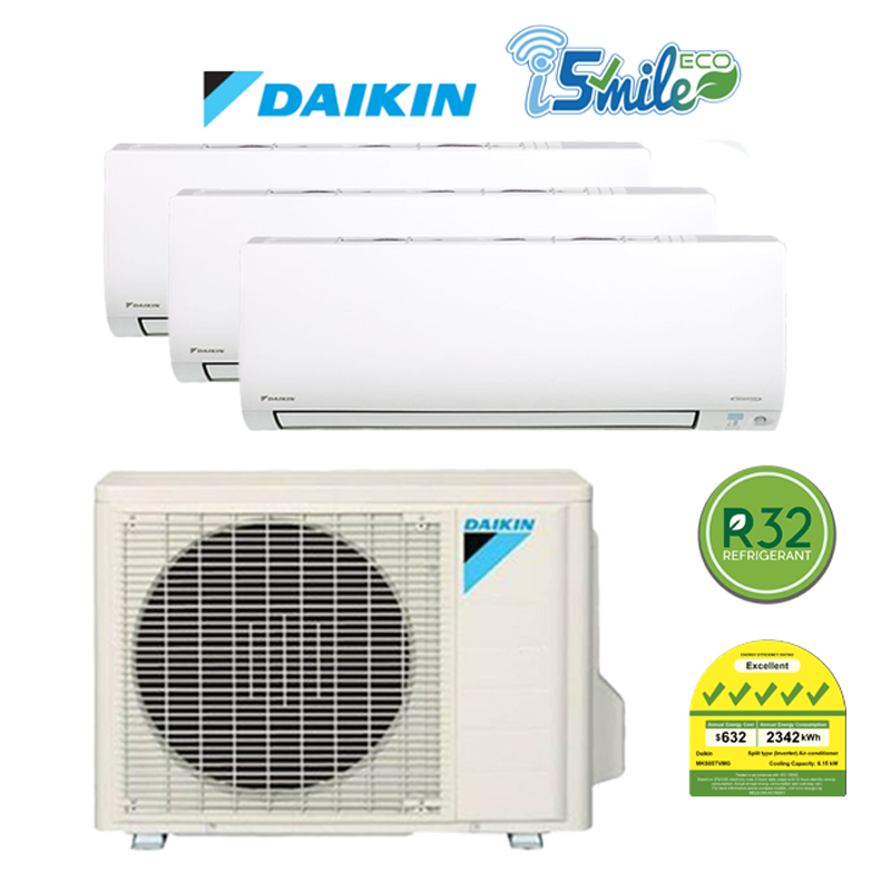 DAIKIN SYSTEM 3 ISMILE ECO SERIES R32 (INSTALLATION INCLUDED FREE UPGRADED MATERIALS) - Commercestar Engineering 