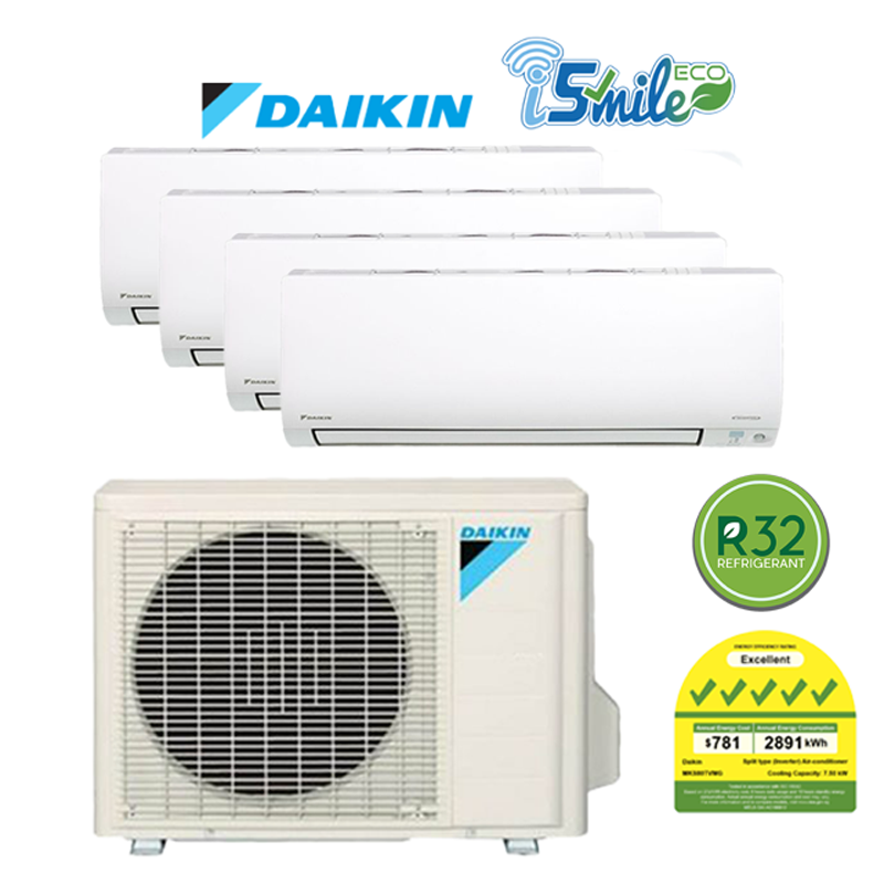 DAIKIN SYSTEM 4 ISMILE ECO SERIES R32 (INSTALLATION INCLUDED FREE UPGRADED MATERIALS) - Commercestar Engineering 