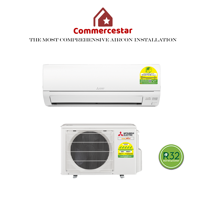 MITSUBISHI ELECTRIC STARMEX R32 SYSTEM 1 INVERTER AIRCON INSTALLATION (5/3 TICKS) - Commercestar Engineering 