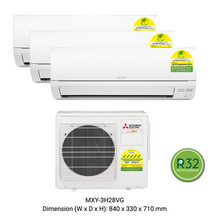 Load image into Gallery viewer, MITSUBISHI ELECTRIC STARMEX R32 INVERTER SYSTEM 3 AIRCON INSTALLATION (5 TICKS)
