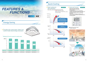 DAIKIN INVERTER R32 CEILING CASSETTE UNIT AIRCON INSTALLATION (18K BTU - 45K BTU)